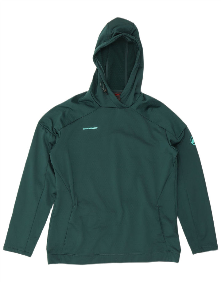 MAMMUT Womens Hoodie Jumper UK 16 Large Green Polyester