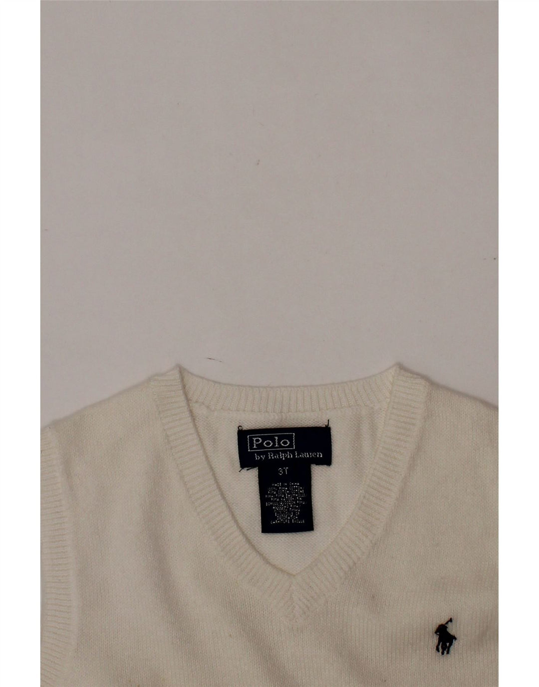 POLO RALPH LAUREN Boys Vest Tank Top 2-3 Years White Cotton