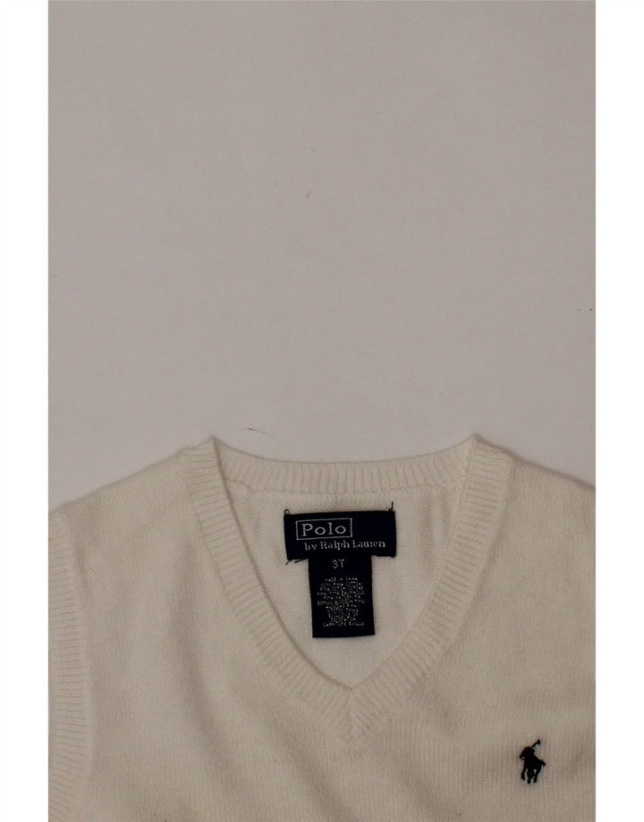 POLO RALPH LAUREN Boys Vest Tank Top 2-3 Years White Cotton