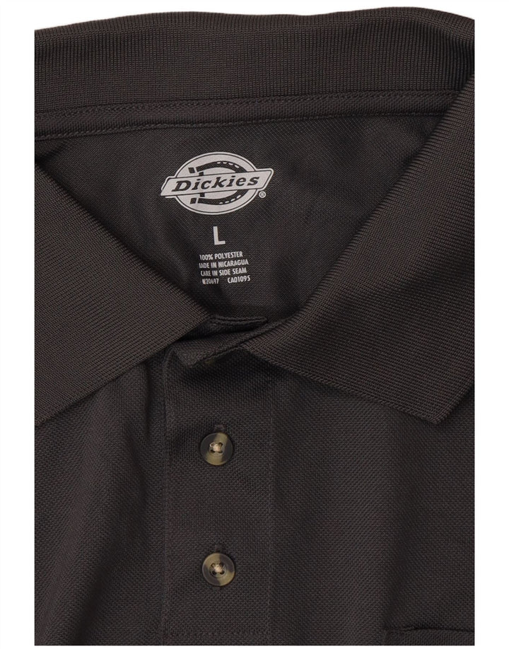 DICKIES Mens Polo Shirt Large Grey Polyester
