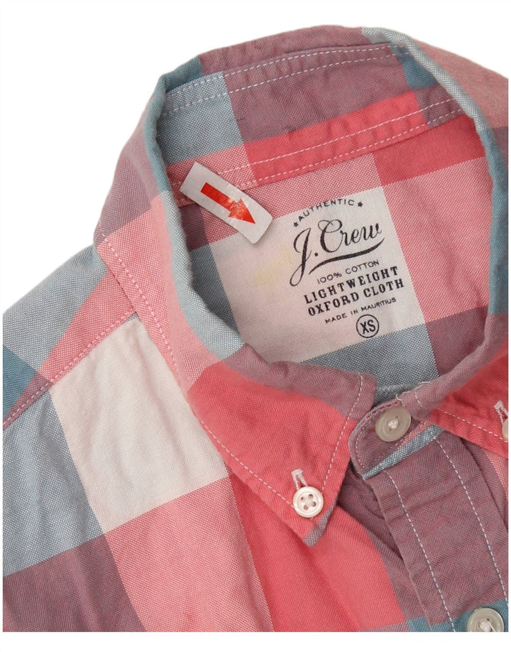 J. CREW Mens Short Sleeve Shirt XS Multicoloured Check Cotton