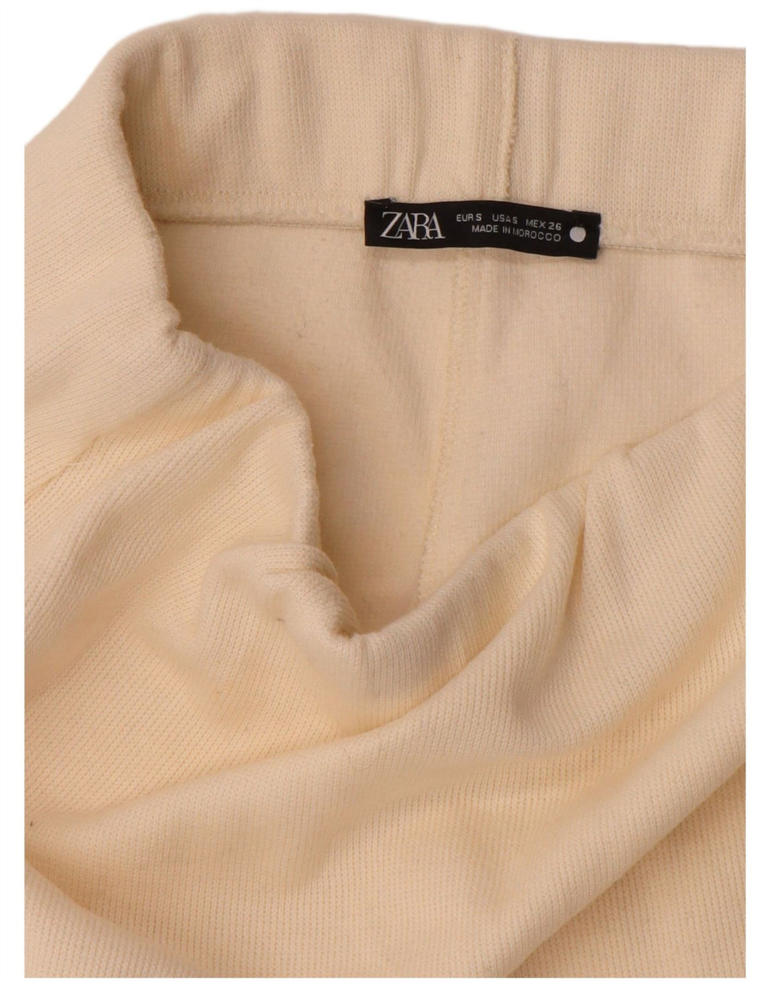 Zara Womens Knit Midi Skirt Small W27  Off White