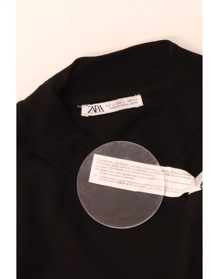 Zara Mens Sweatshirt Jumper Large Black Cotton