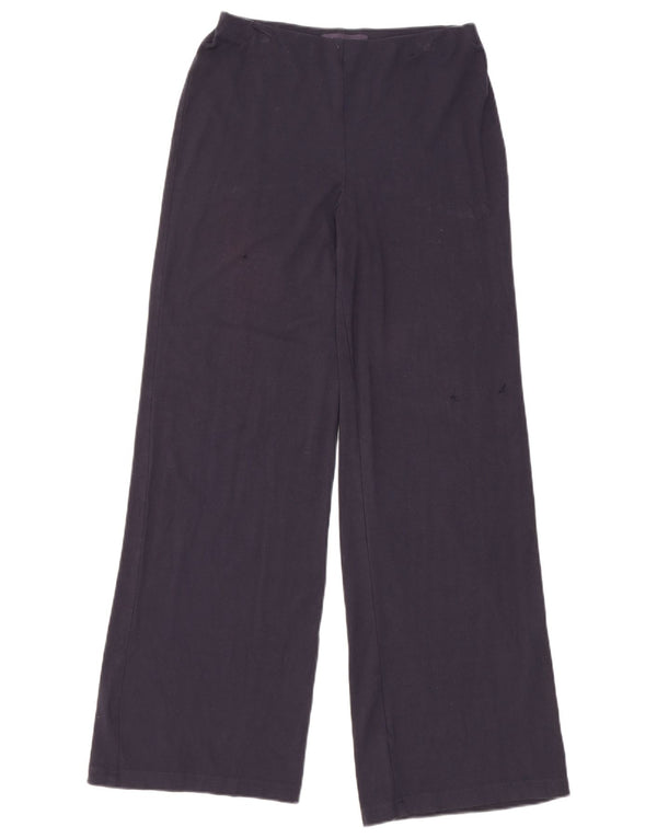 Marks & Spencer Womens Wide Leg Casual Trousers W28 L30 Navy Blue Viscose