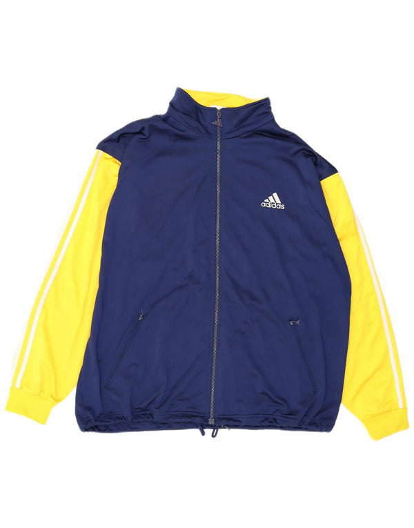 Adidas Mens Graphic Tracksuit Top Jacket UK 48/50 XL Navy Blue Colourblock