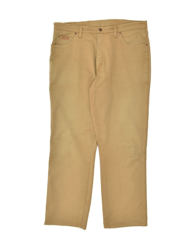 WRANGLER Mens Texas Straight Casual Trousers W38 L30 Beige Cotton | Vintage Wrangler | Thrift | Second-Hand Wrangler | Used Clothing | Messina Hembry 