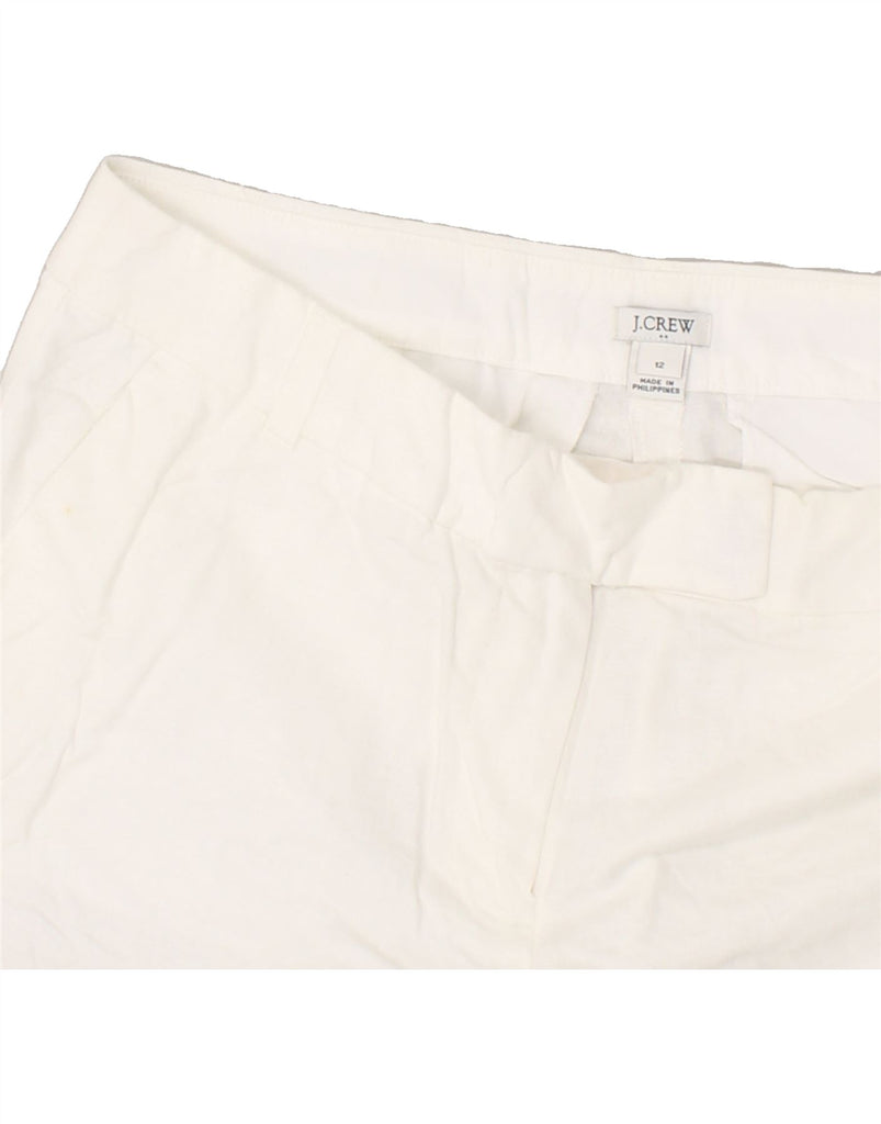 J. CREW Womens Casual Shorts US 12 Large W34 White Linen | Vintage J. Crew | Thrift | Second-Hand J. Crew | Used Clothing | Messina Hembry 