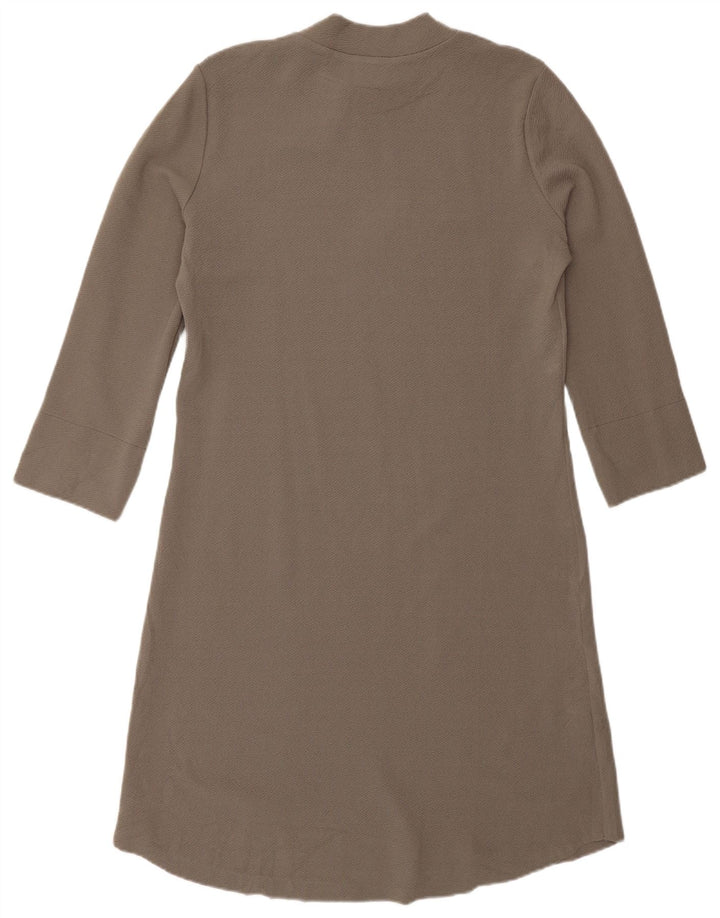 ZARA Womens 3/4 Sleeve A-Line Dress UK 10 Small Grey