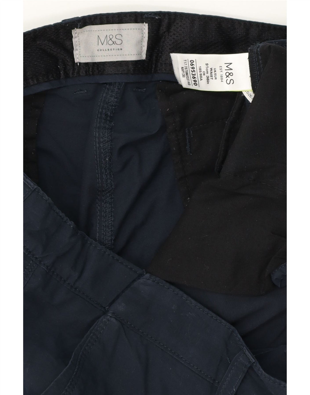 MARKS & SPENCER Mens Cargo Shorts W36 Large Navy Blue Polyester
