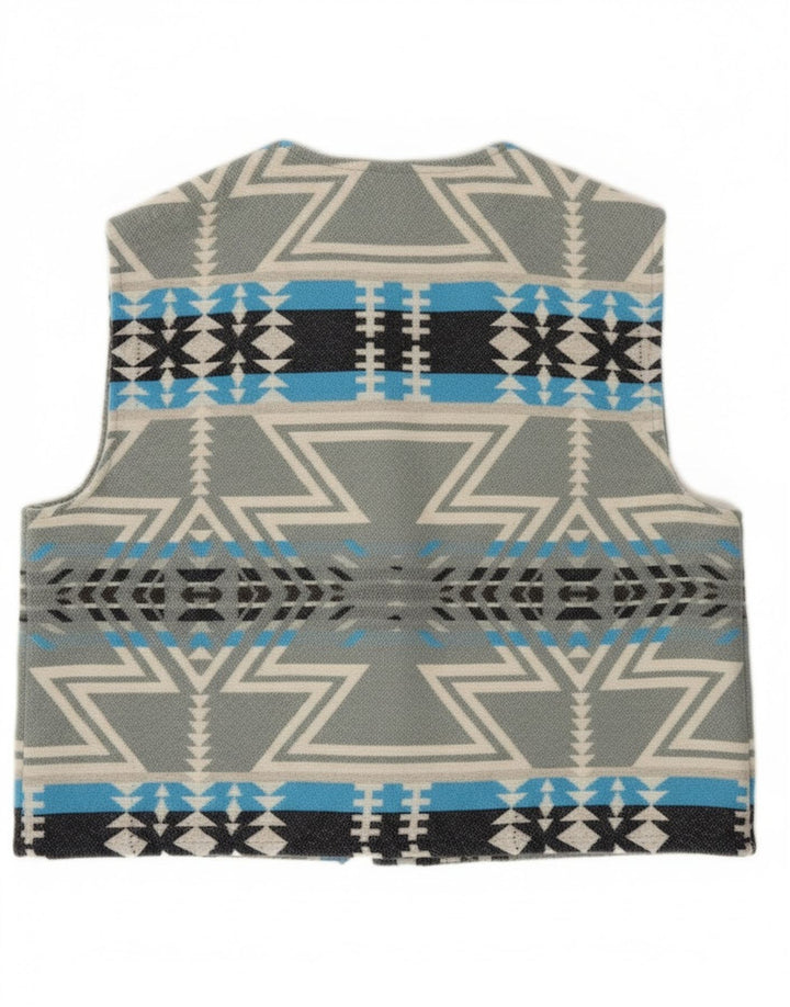 Vintage Mens Waistcoat XL Grey Fair Isle