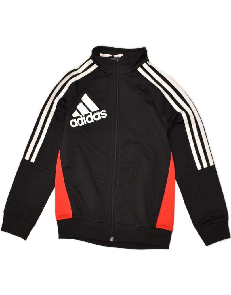 ADIDAS Boys Graphic Tracksuit Top Jacket 7-8 Years  Black Colourblock | Vintage Adidas | Thrift | Second-Hand Adidas | Used Clothing | Messina Hembry 