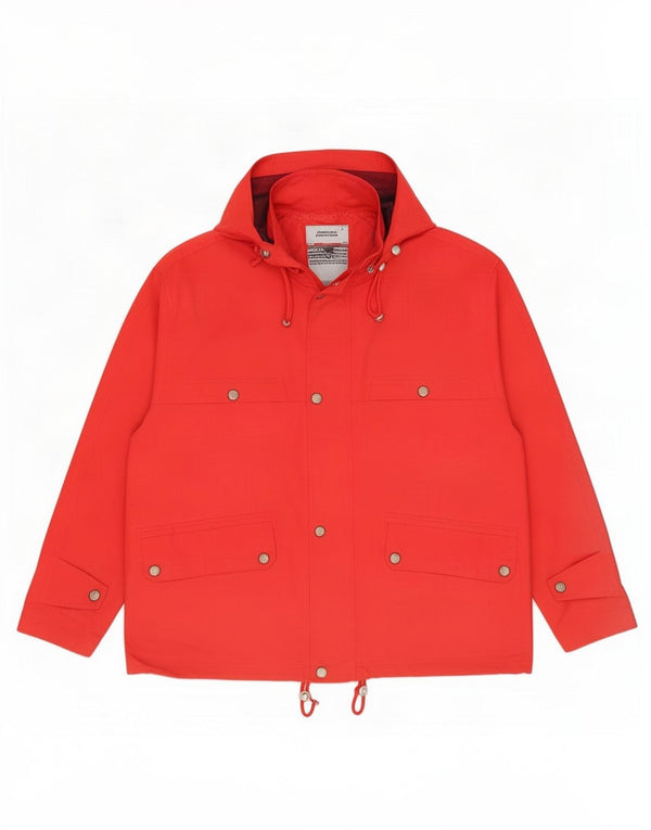 Diadora Mens Hooded Utility Jacket UK 42 XL Red Cotton