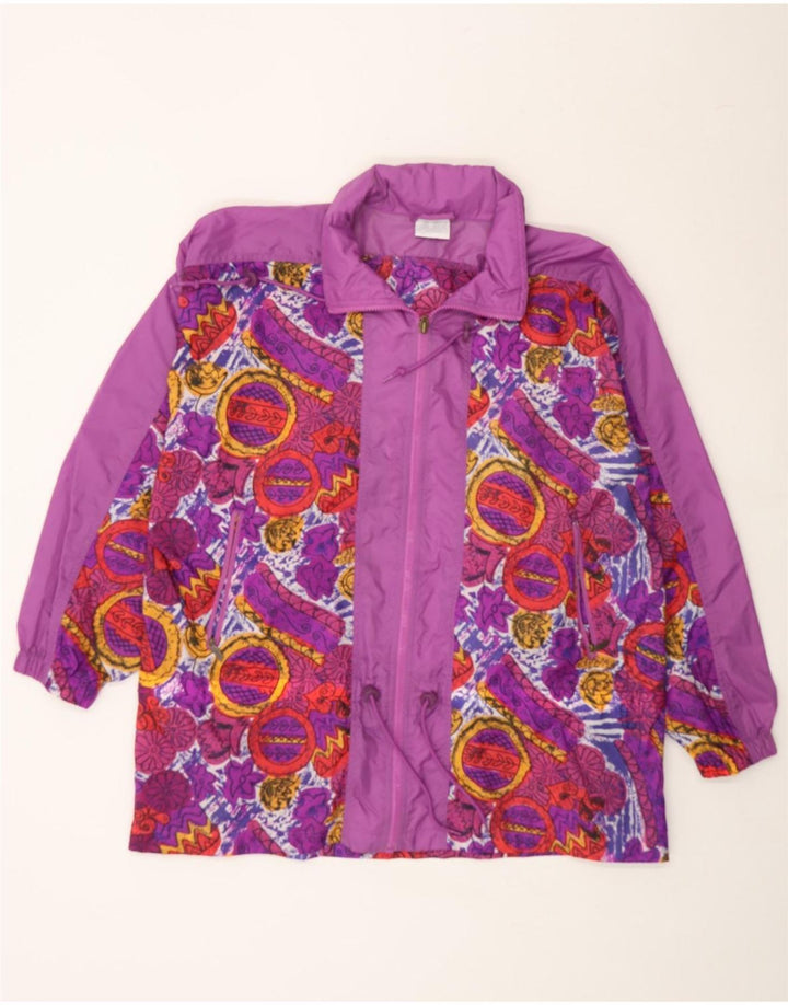 ALEX Mens Rain Jacket UK 38 Medium Purple Floral Polyamide Vintage ALEX and Second-Hand ALEX from Messina Hembry 