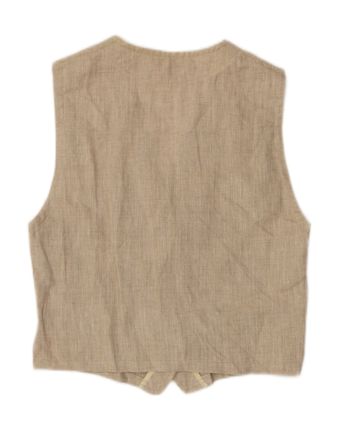 Vintage Womens Waistcoat UK 8 Small  Beige Linen