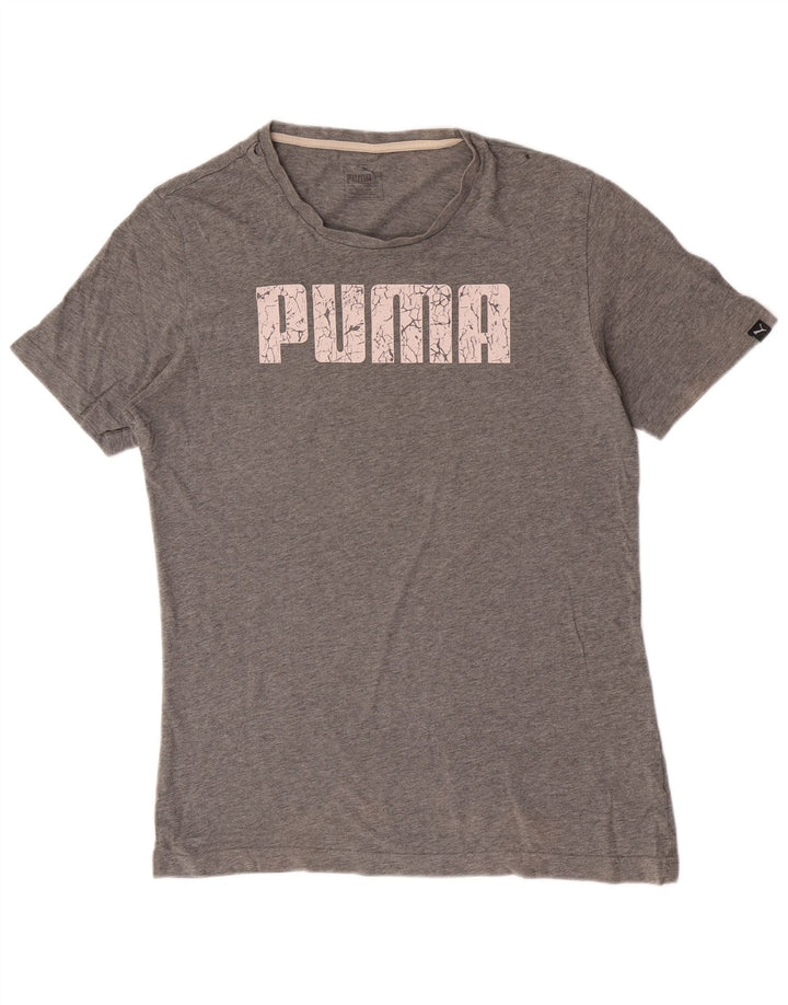 Puma Mens Graphic T-Shirt Top Small Grey Cotton