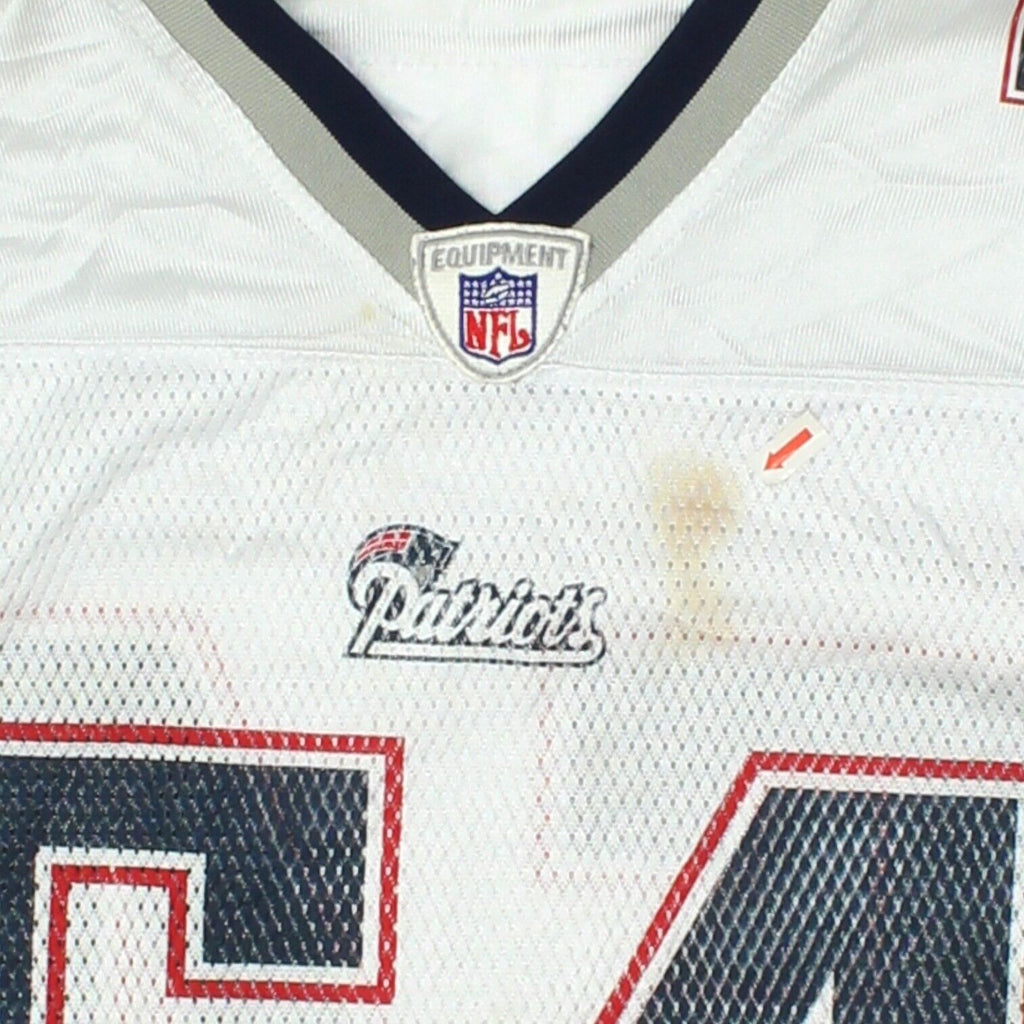 New England Patriots Tedy Bruschi Reebok Mens White Jersey | NFL Sportswear VTG Vintage Messina Hembry and Second-Hand Messina Hembry from Messina Hembry 