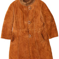 Vintage Womens Suede Overcoat UK 10 Small Brown