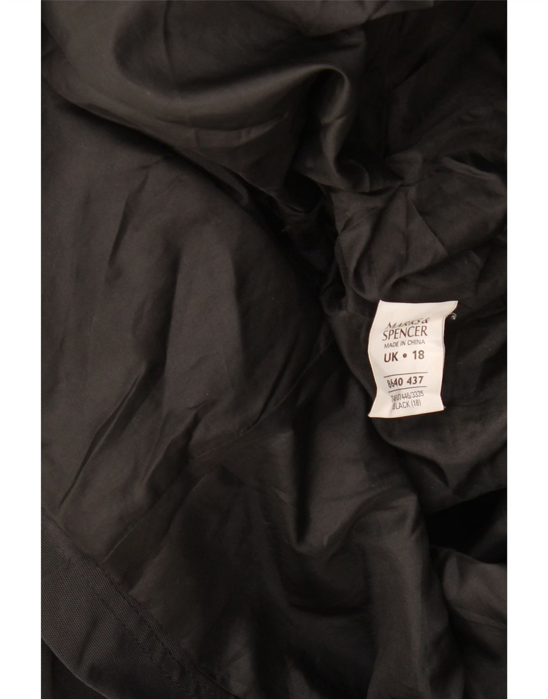 Marks & Spencer Womens Hooded Parka Jacket UK 18 XL Black Polyester