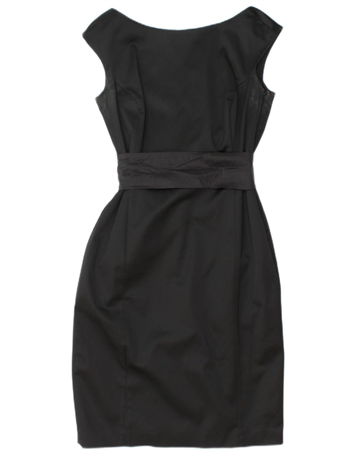 COAST Womens Sleeveless Sheath Dress UK 12 Medium Black Acetate