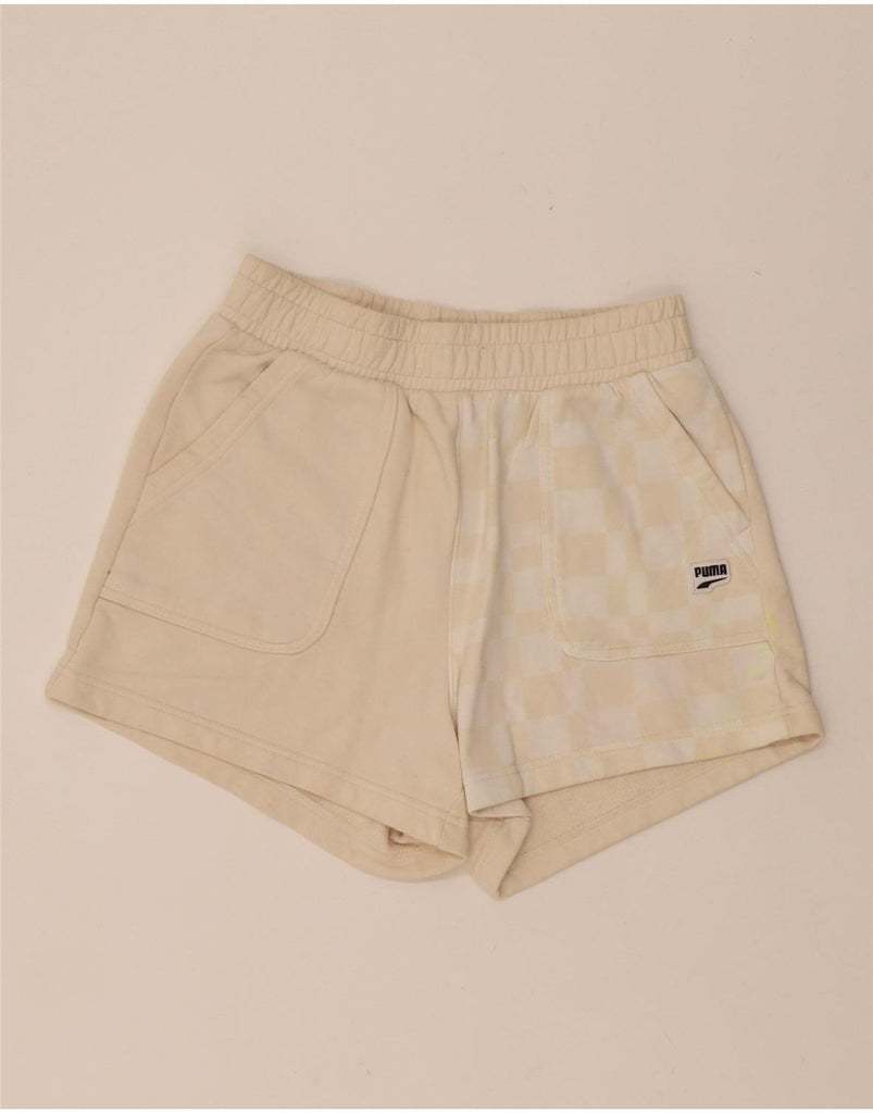 PUMA Womens Sport Shorts UK 10 Small  Beige Cotton Vintage Puma and Second-Hand Puma from Messina Hembry 