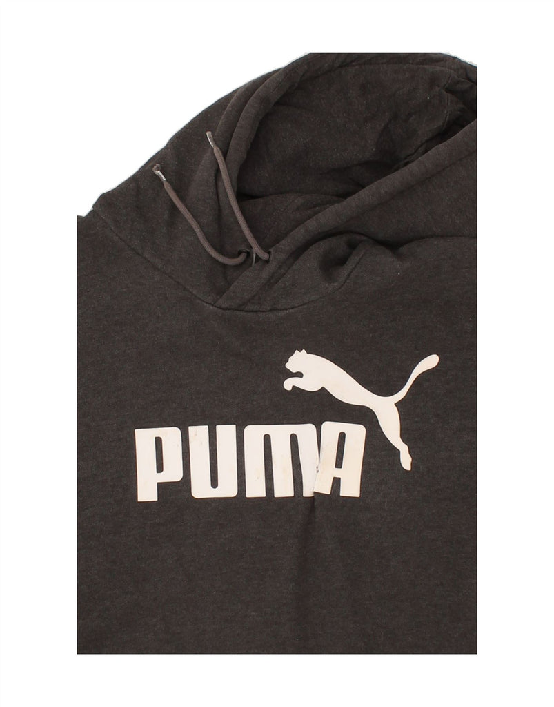 PUMA Mens Graphic Hoodie Jumper Small Grey Cotton Vintage Puma and Second-Hand Puma from Messina Hembry 