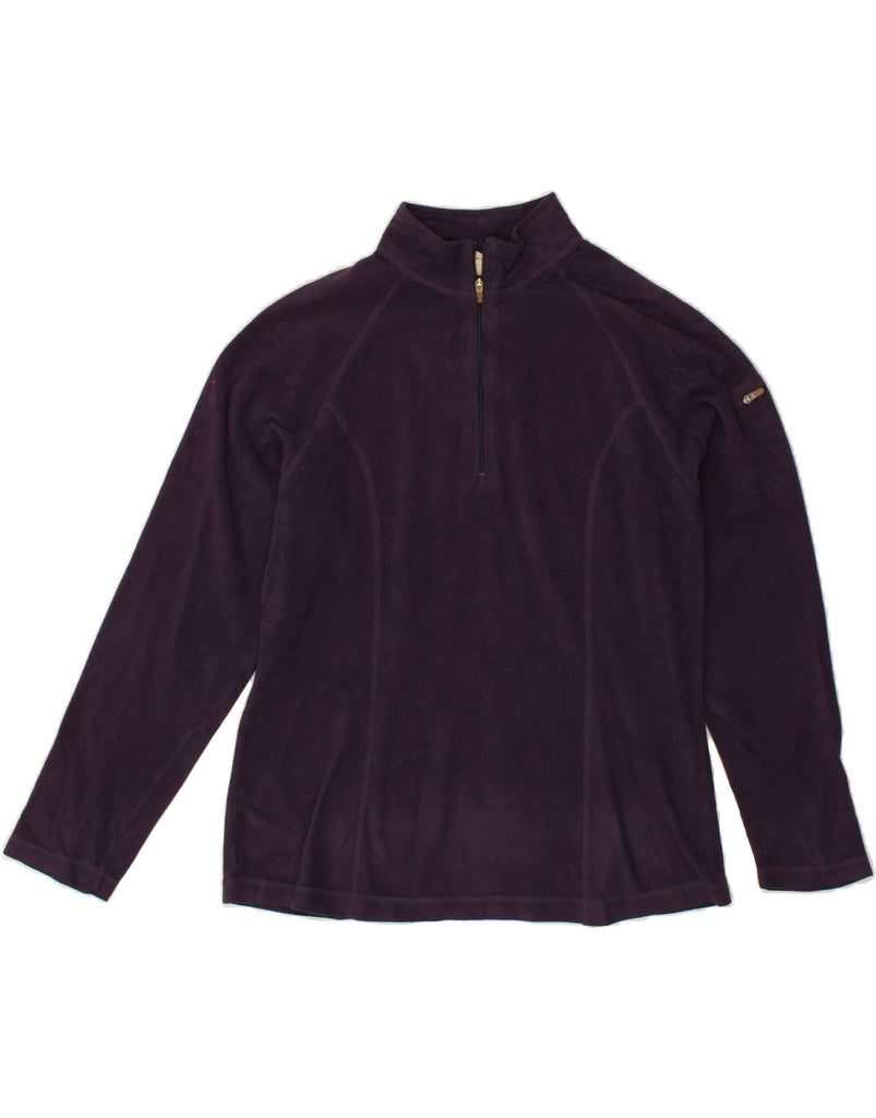 L.L.BEAN Womens Zip Neck Fleece Jumper UK 14 Medium Purple Polyester Vintage L.L.Bean and Second-Hand L.L.Bean from Messina Hembry 