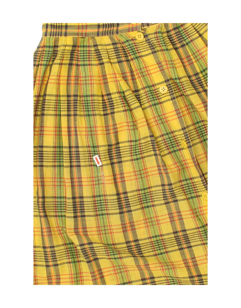 PENNY BLACK Womens Pleated Skirt W23 2XS Yellow Check Vintage Penny Black and Second-Hand Penny Black from Messina Hembry 