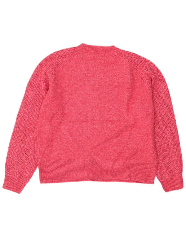 Marks & Spencer Womens Crew Neck Jumper Sweater UK 14 Medium Pink Flecked