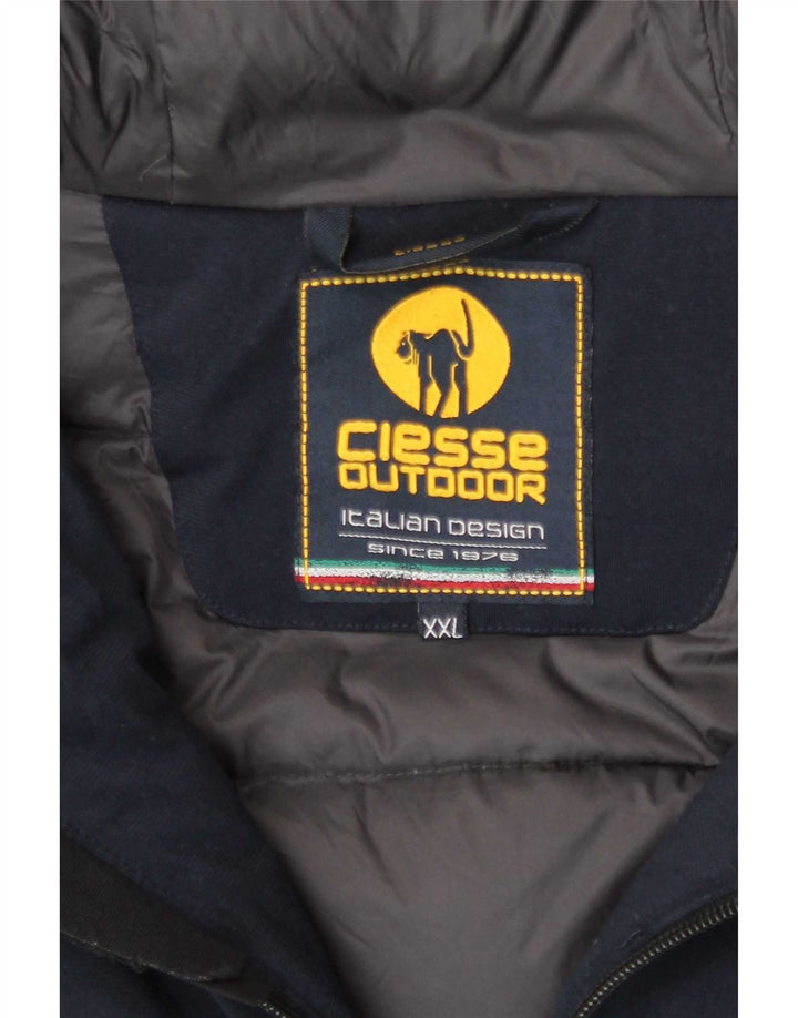 Ciesse Piumini Mens Hooded Padded Jacket UK 44 2XL Navy Blue Polyester