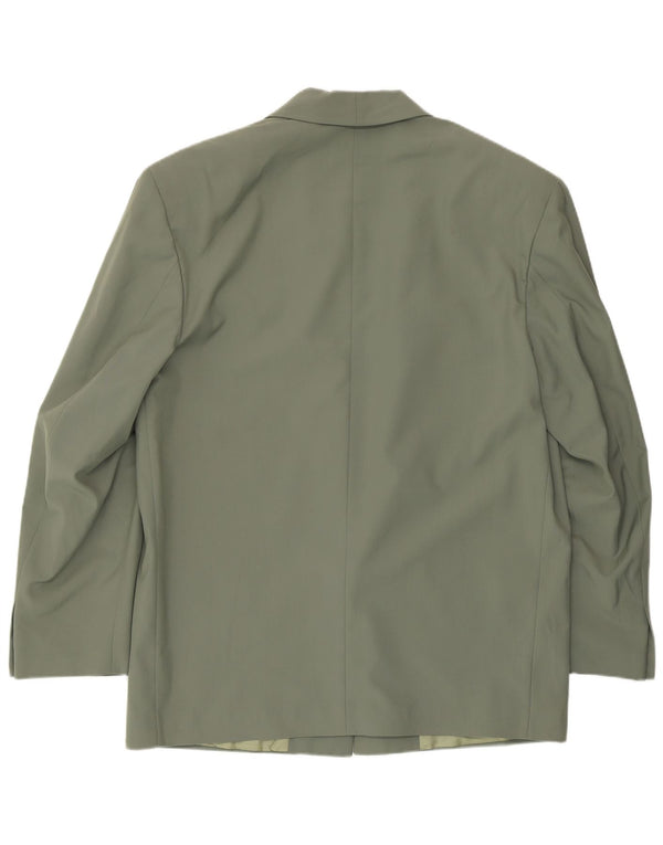 Vintage Mens 1 Button Blazer Jacket IT 52 XL Green Acetate