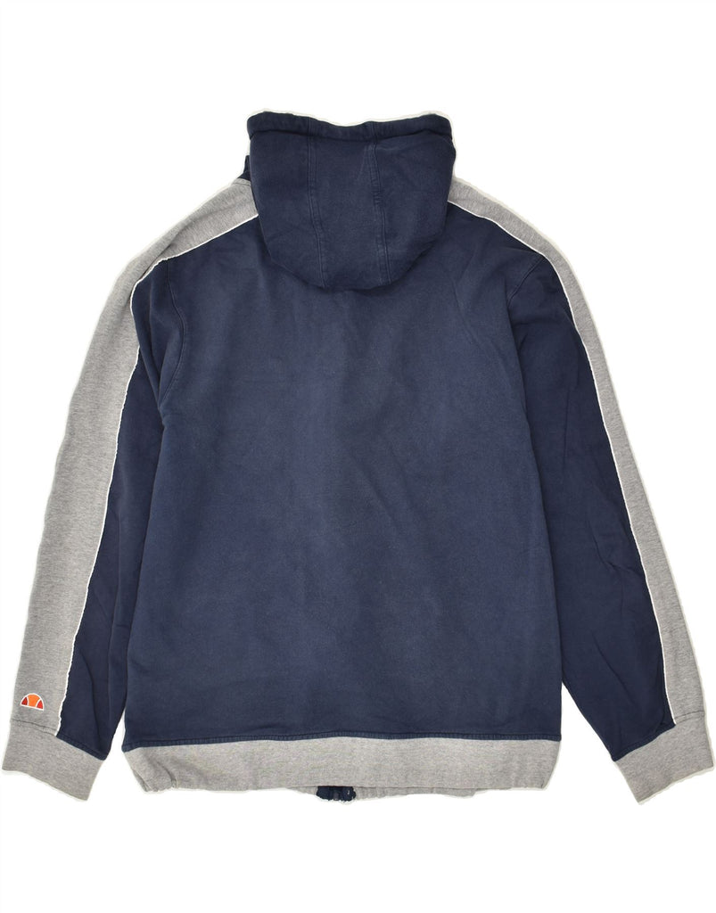 ELLESSE Mens Zip Hoodie Sweater XL Navy Blue Colourblock Cotton | Vintage Ellesse | Thrift | Second-Hand Ellesse | Used Clothing | Messina Hembry 