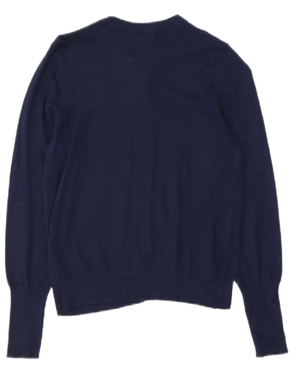 Marks & Spencer Womens Cardigan Sweater UK 10 Small Navy Blue Viscose