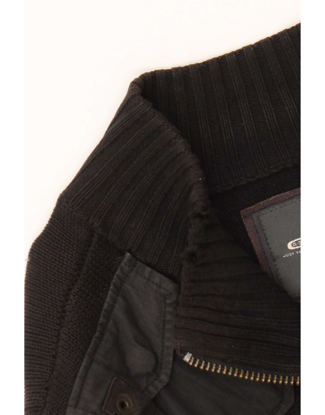 G-Star Mens Full Zip Cardigan Sweater Medium Black Cotton