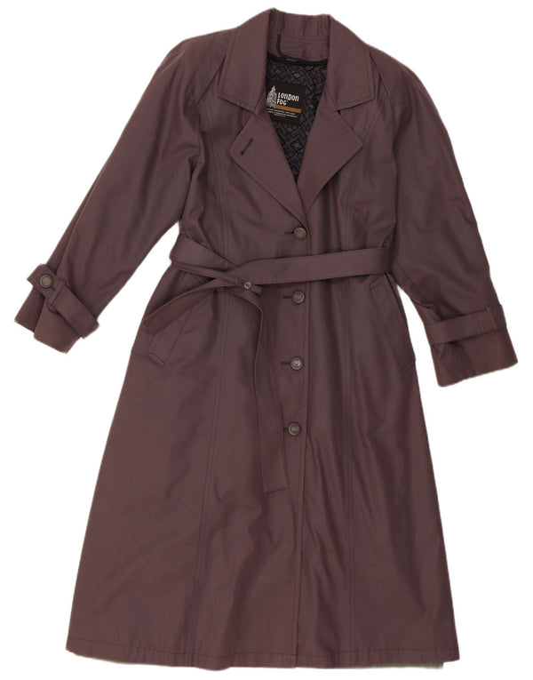 London Fog Womens Petite Trench Coat US 8 Medium Grey Polyester