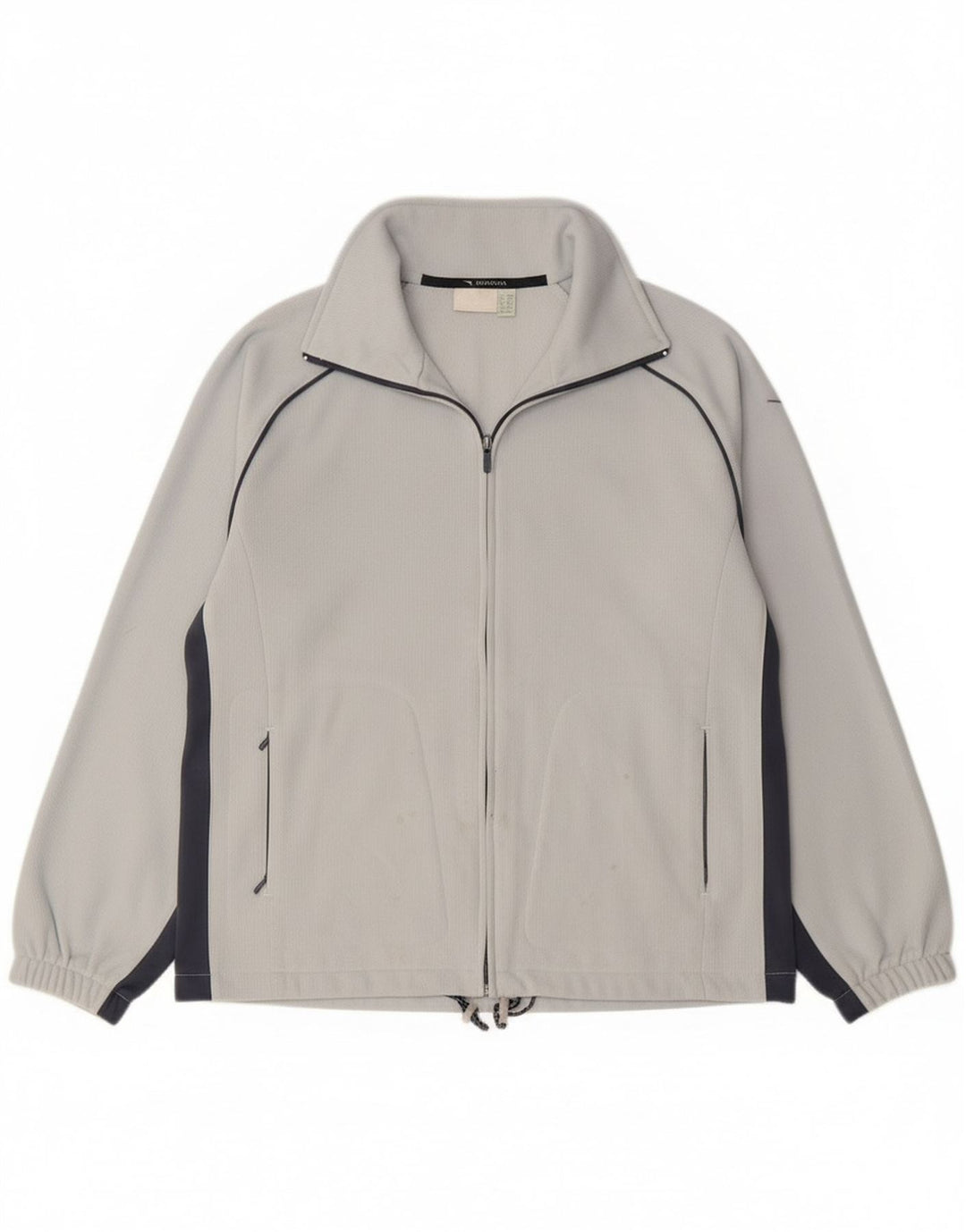 Diadora Womens Tracksuit Top Jacket UK 14 Large Blue Colourblock Polyester
