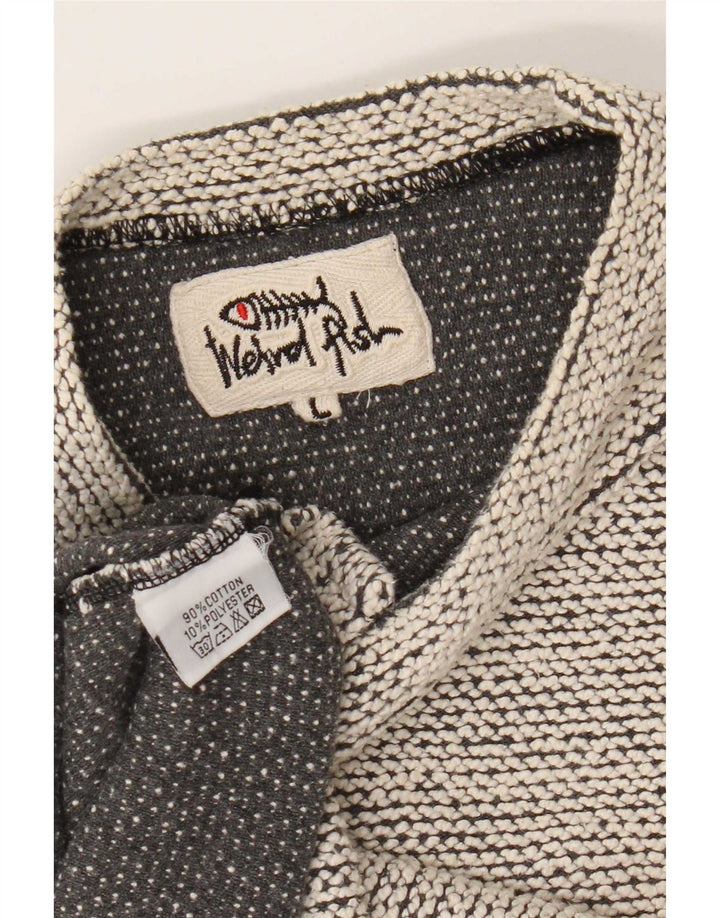Weird Fish Mens Crew Neck Jumper Sweater Large Off White Cotton