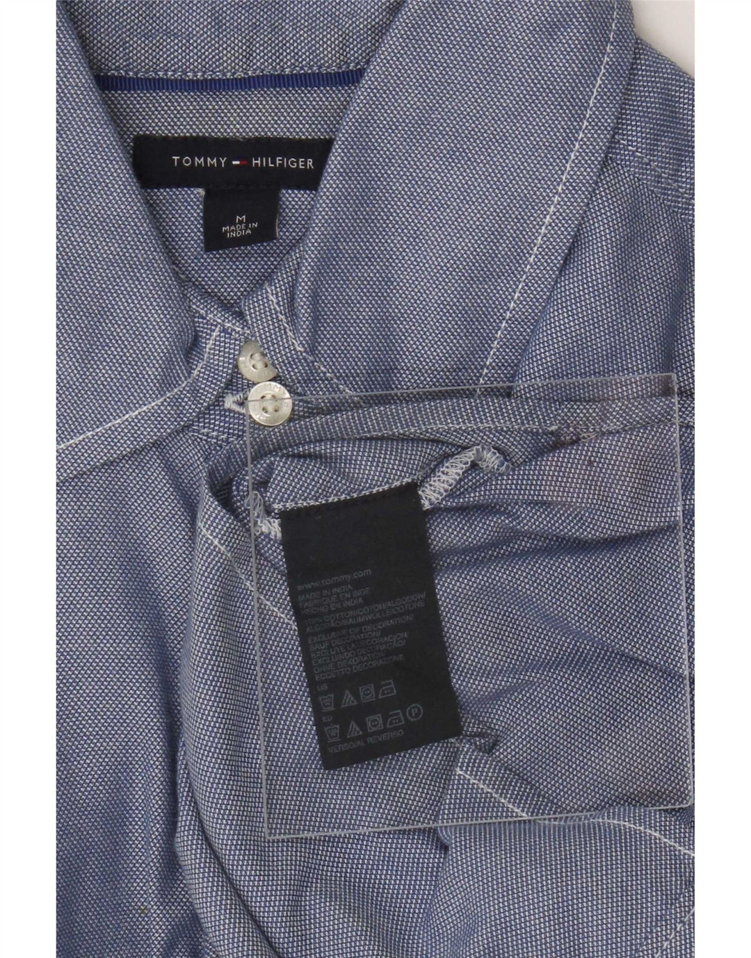 Tommy Hilfiger Womens Shirt UK 12 Medium Blue Cotton