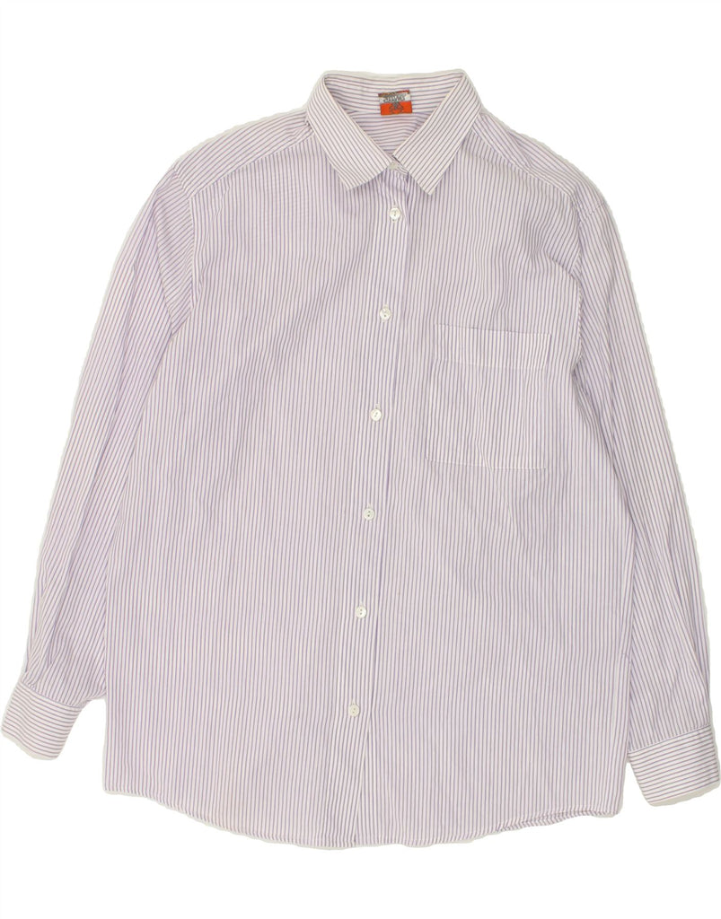 STEFANEL Womens Shirt UK 20 2XL Purple Pinstripe | Vintage Stefanel | Thrift | Second-Hand Stefanel | Used Clothing | Messina Hembry 