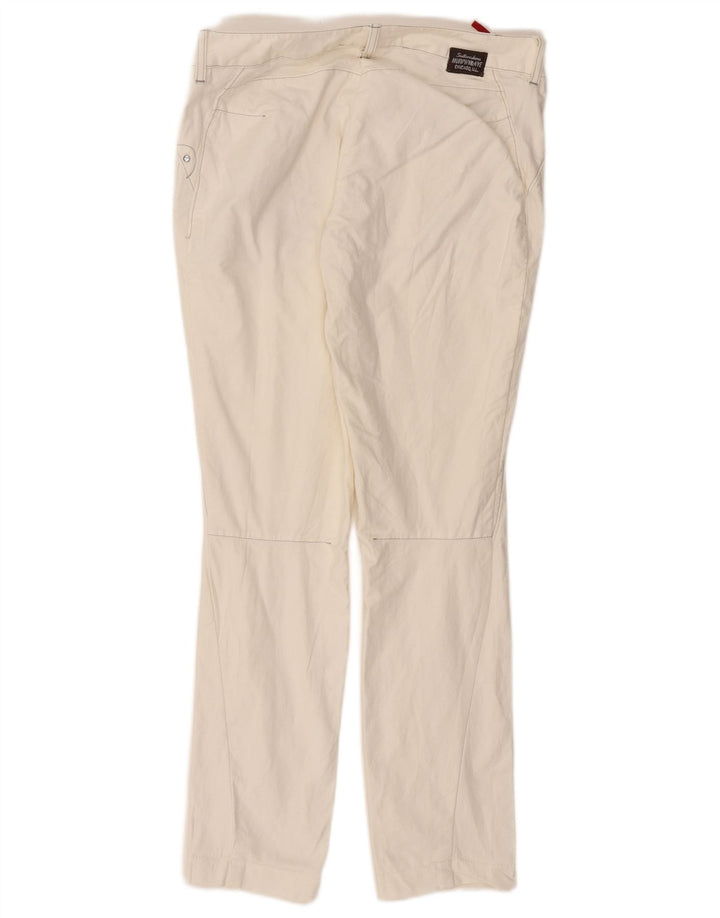 MURPHY & NYE Womens Straight Chino Trousers W32 L29 White Cotton