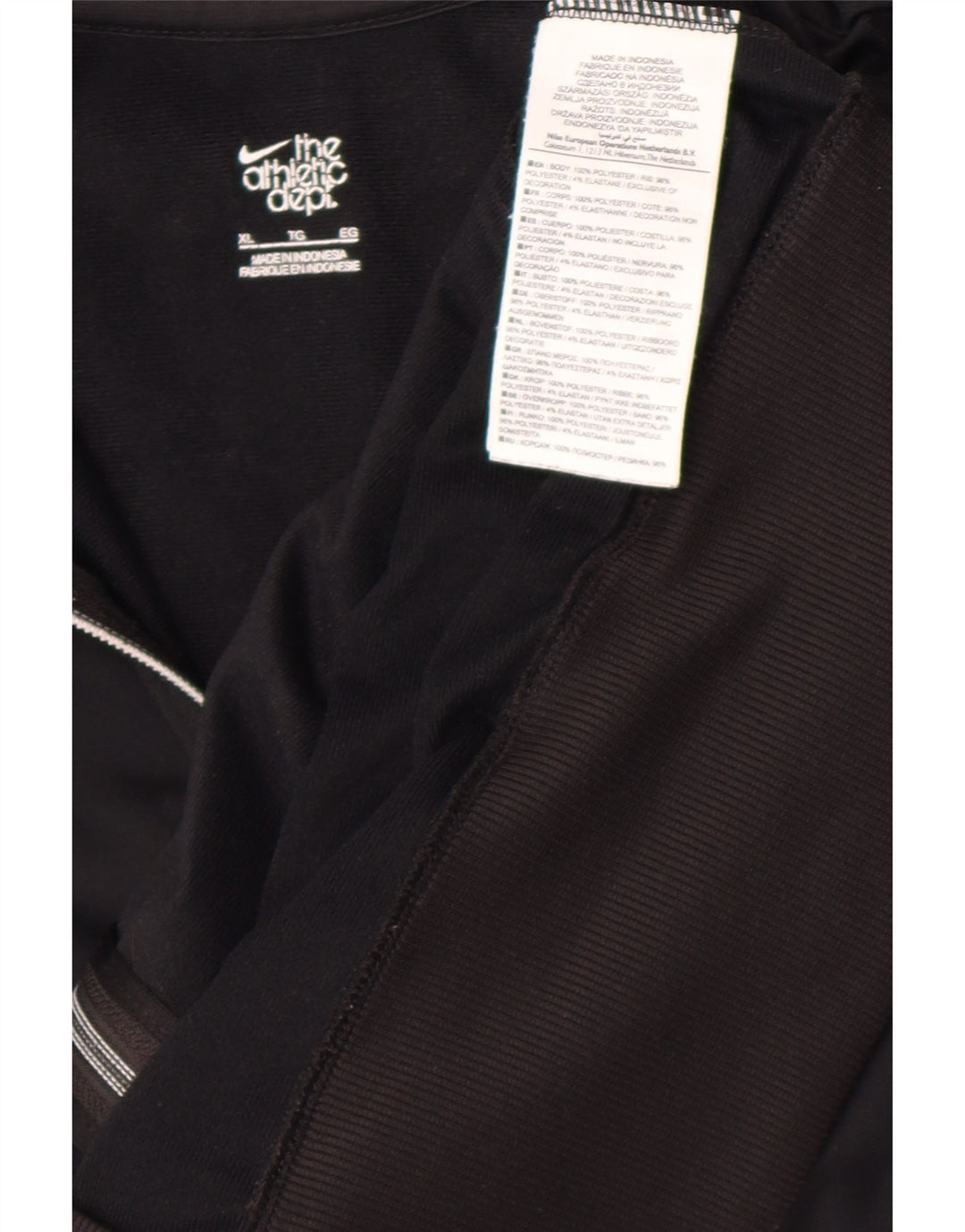 Nike Womens Tracksuit Top Jacket UK 18 XL Black Polyester