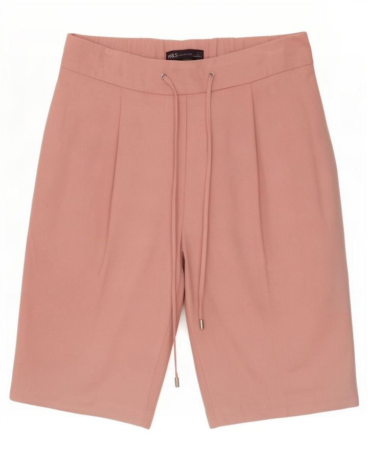 Marks & Spencer Womens Bermuda Shorts UK 12 Medium W30 Pink Polyester