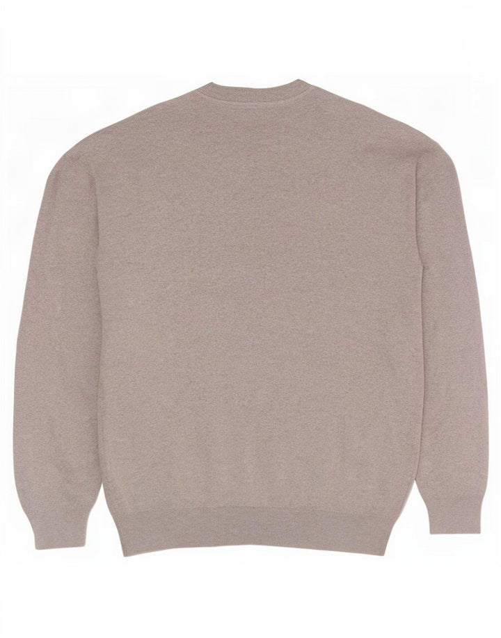 Zara Mens Crew Neck Jumper Sweater Large Grey Cotton
