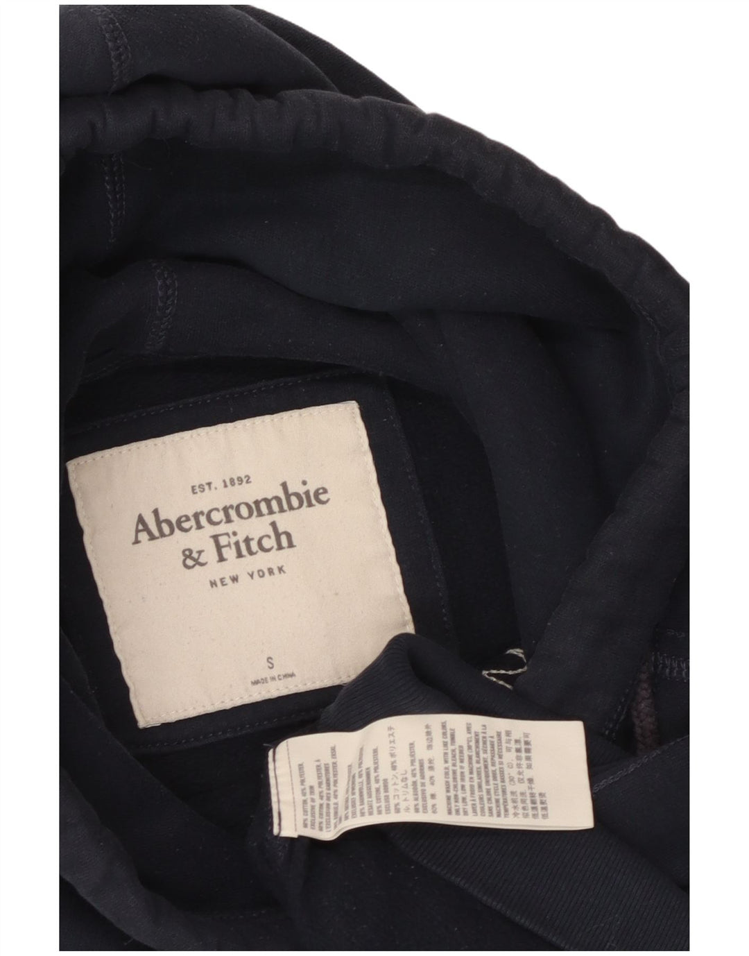ABERCROMBIE & FITCH Womens New York Hoodie Jumper UK 10 Small Navy Blue