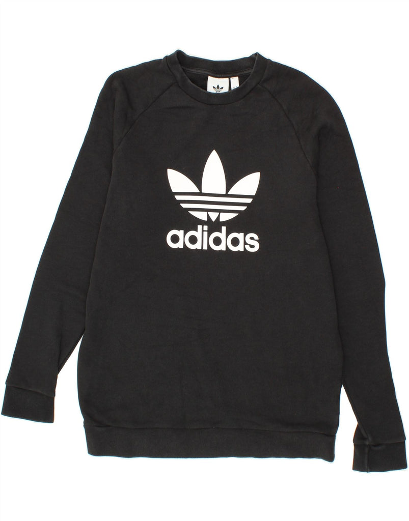 ADIDAS Mens Graphic Sweatshirt Jumper Medium Black Cotton Vintage Adidas and Second-Hand Adidas from Messina Hembry 