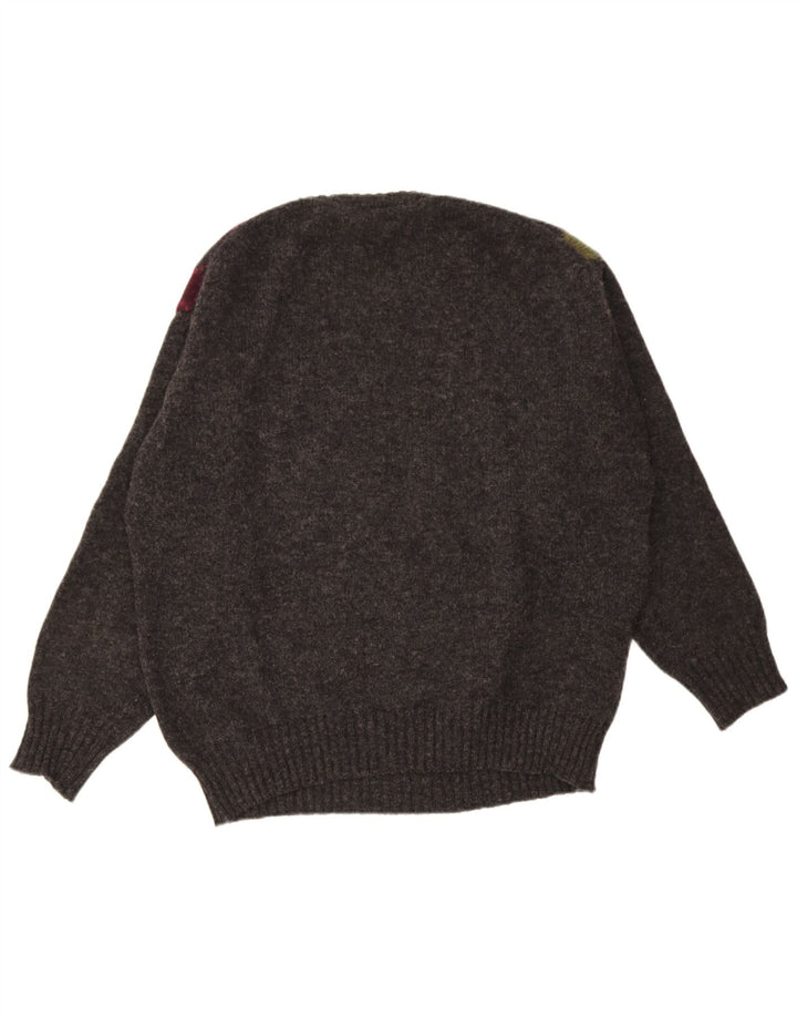 Rifle Mens Crew Neck Jumper Sweater XL Grey Argyle/Diamond Wool