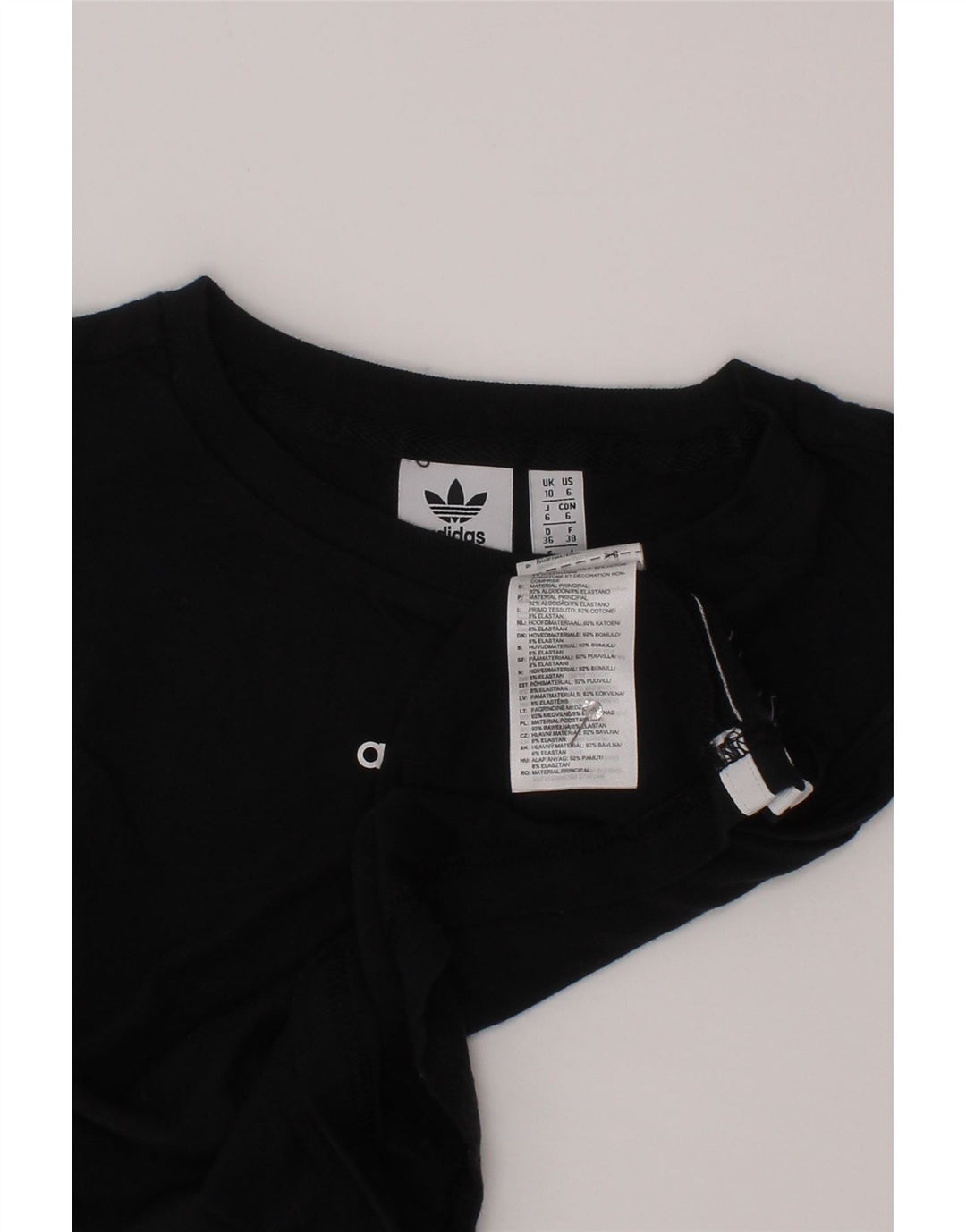 Adidas Womens Crop Vest Top UK 10 Small Black Cotton