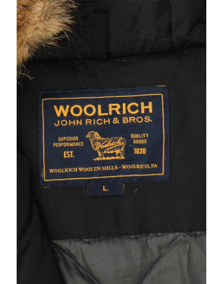 Woolrich Womens Hooded Padded Jacket UK 40 Large Black