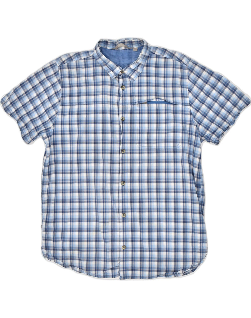 MOUNTAIN WAREHOUSE Mens Short Sleeve Shirt XL Blue Check Cotton | Vintage Mountain Warehouse | Thrift | Second-Hand Mountain Warehouse | Used Clothing | Messina Hembry 