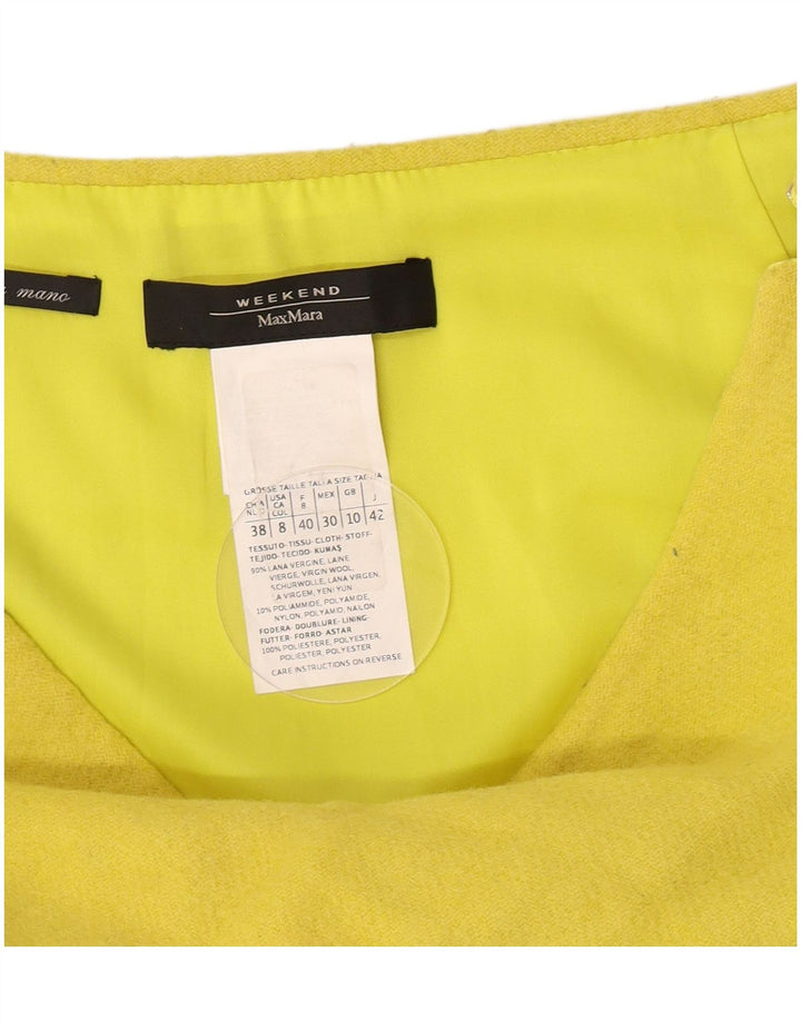 Max Mara Womens Weekend A-Line Skirt UK 10 Small W26  Yellow Wool
