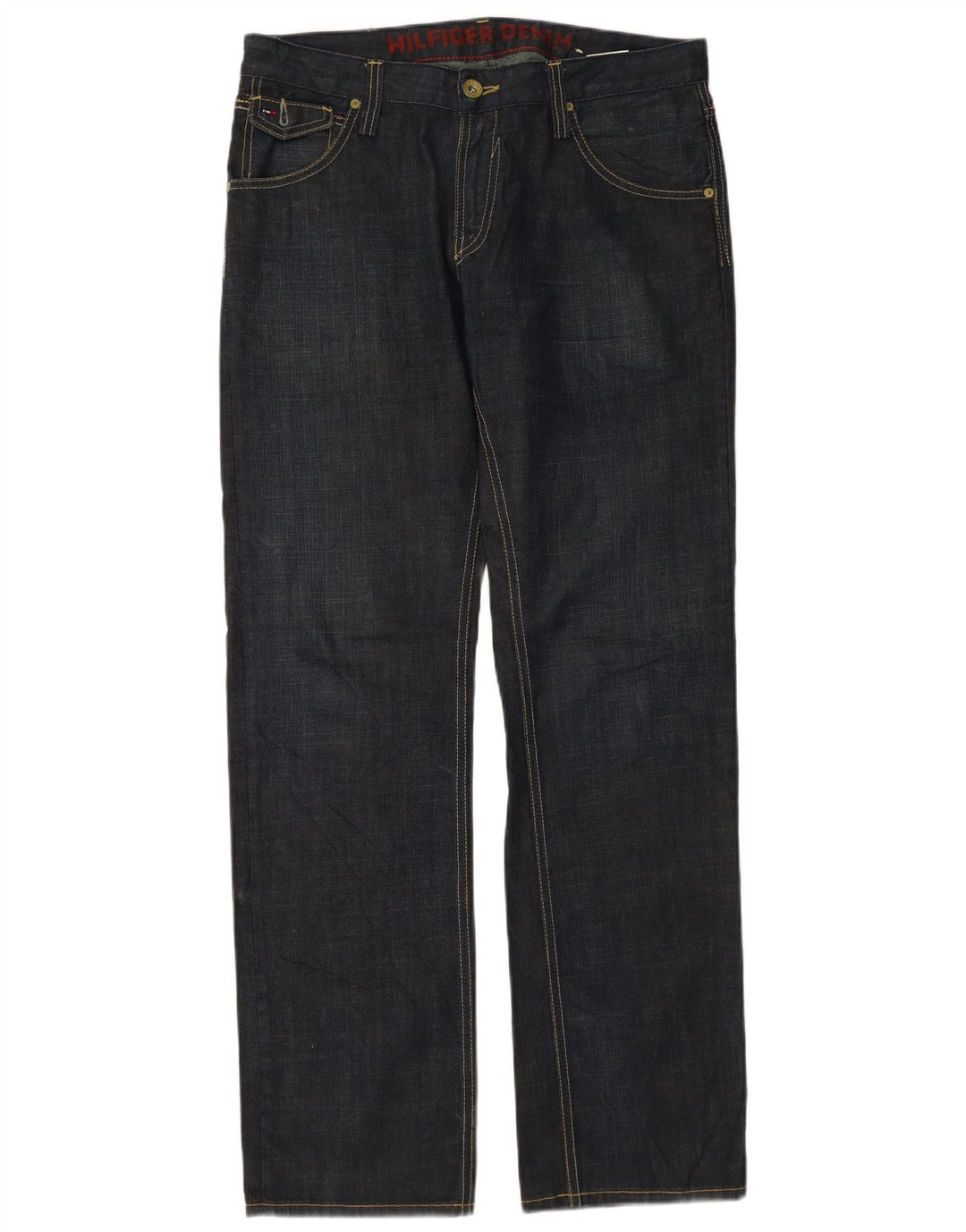 TOMMY HILFIGER Mens Straight Jeans W32 L34  Navy Blue Cotton